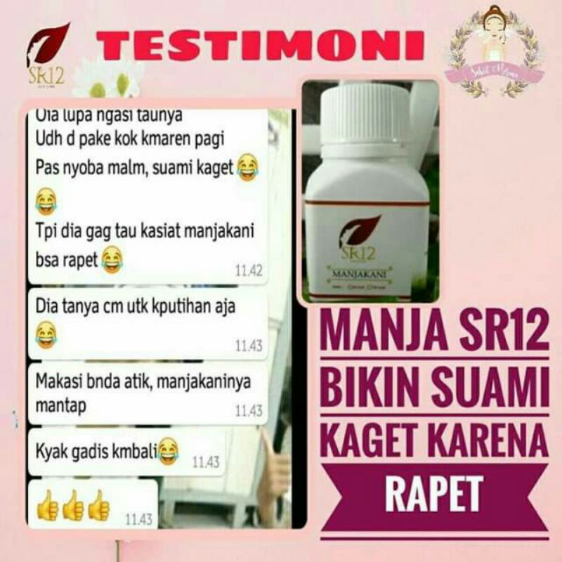 

MANJAKANI SR12 HERBAL PELANCAR HAID AMPUH OBAT KEPUTIHAN / PERAPAT MISS V /KISTA / PROMIL BPOM