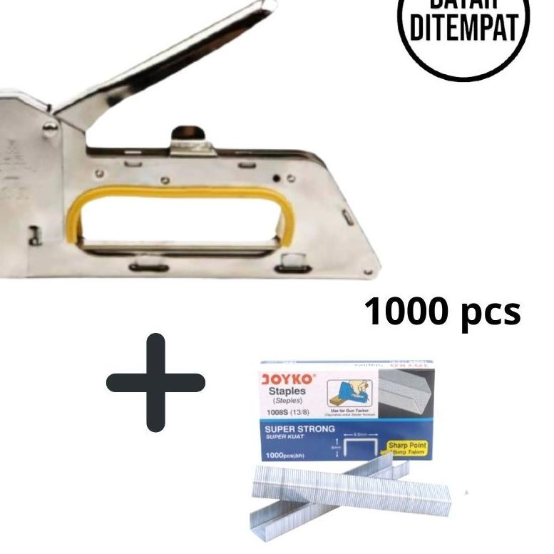 

Big Sale BWDG Paket Staples Tembak Gun Tacker + Isi/Refiil 13/8 Stapler Jok Staples Perekat