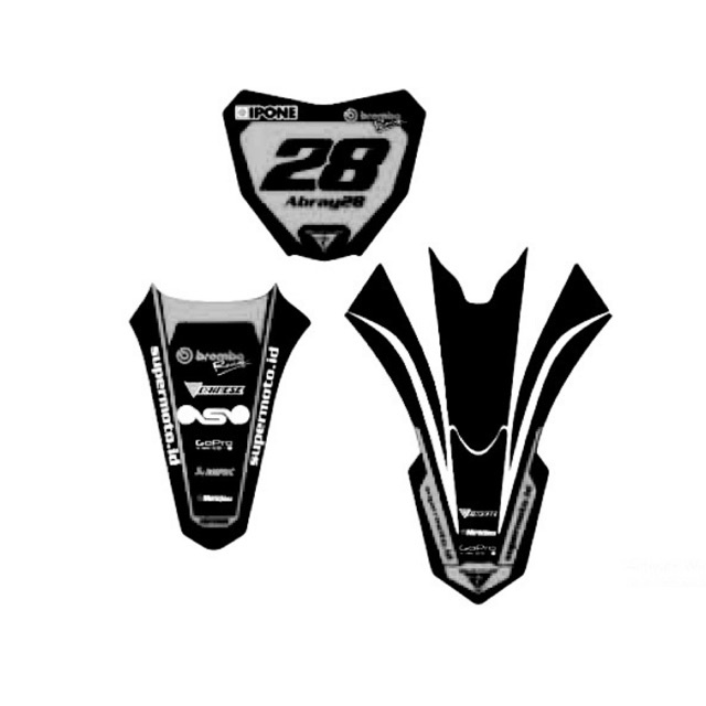 Decal Custome papan nomer spakbor depan belakang crf 150 L crf250 kx ktm husq rmz 250 gordon dll