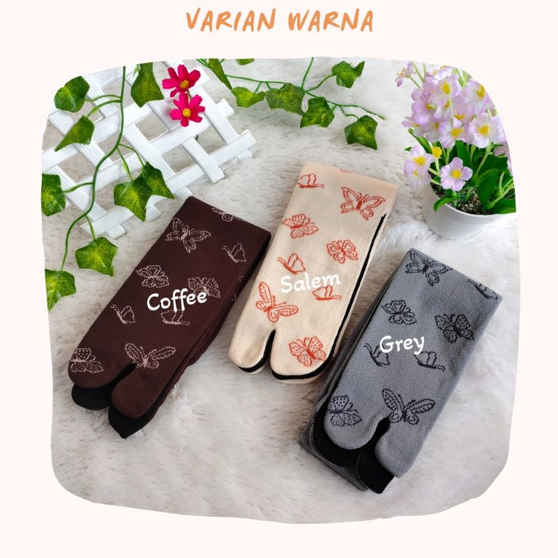 [12 PASANG] KAOS KAKI MOTIF KUPU CANTIK