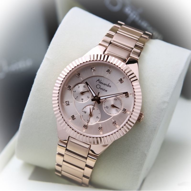 Jam Tangan Wanita Alexandre Christie Ac 2900 Bf Full Rosegold Original Fashion Wanita