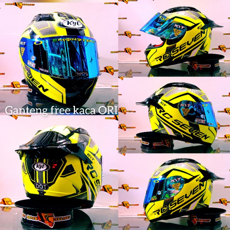 Jual HELM KYT RC SEVEN RC7 MOTIF 18 YELLOW PAKET GANTENG 100 ORI KYT