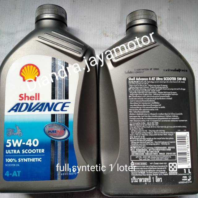 Oli shell advance ultra scooter matic 100 ml 1 lt Sae 5-40 100 % original for matic &gt; 135 cc