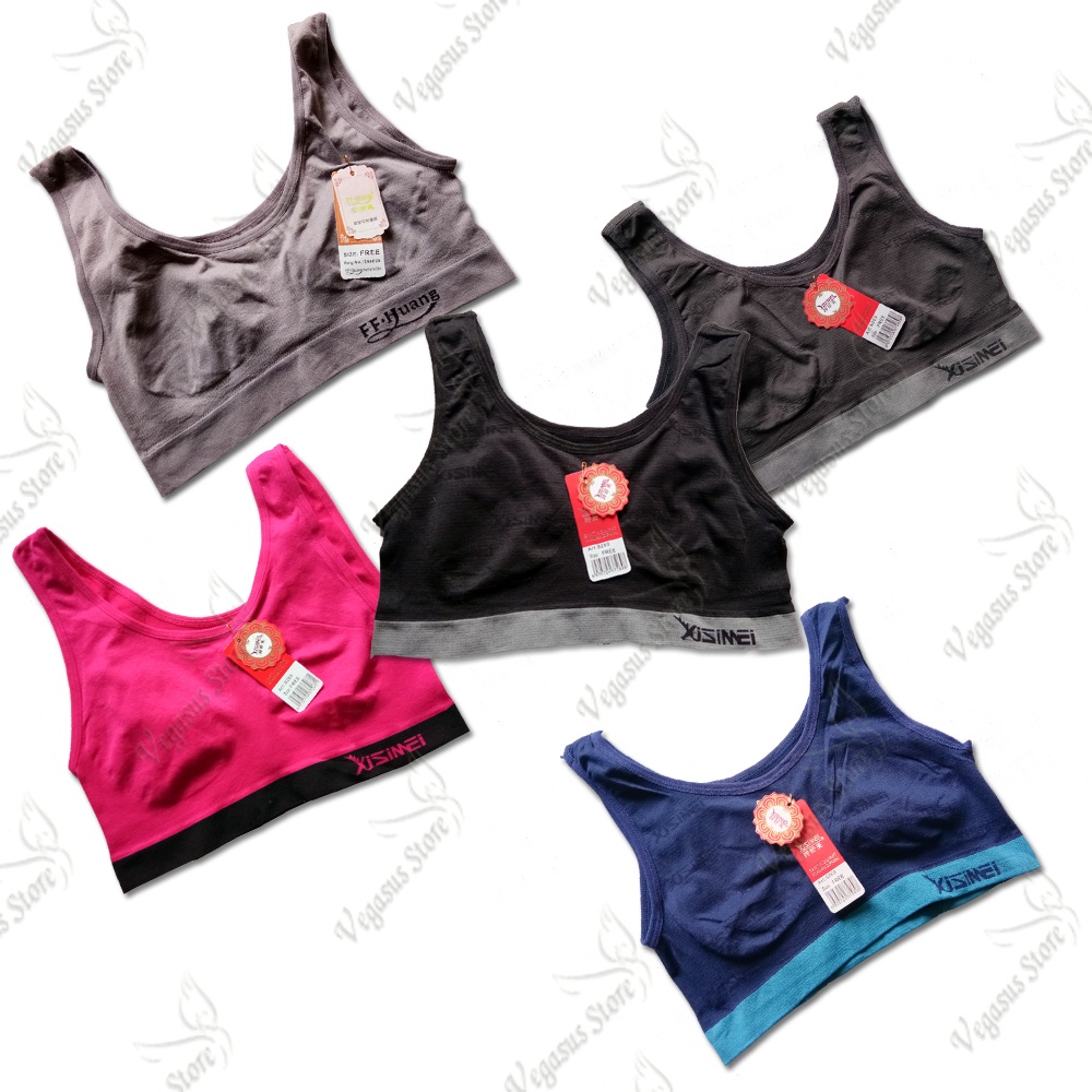 MINISET XISIMEI - IMPORT/MINISET Bra Sport Tanpa Kawat BH Termurah/MINISET REMAJA ABG/All Size(ukuran free 34, 36, 38, 40)-Vegasus Store(COD)