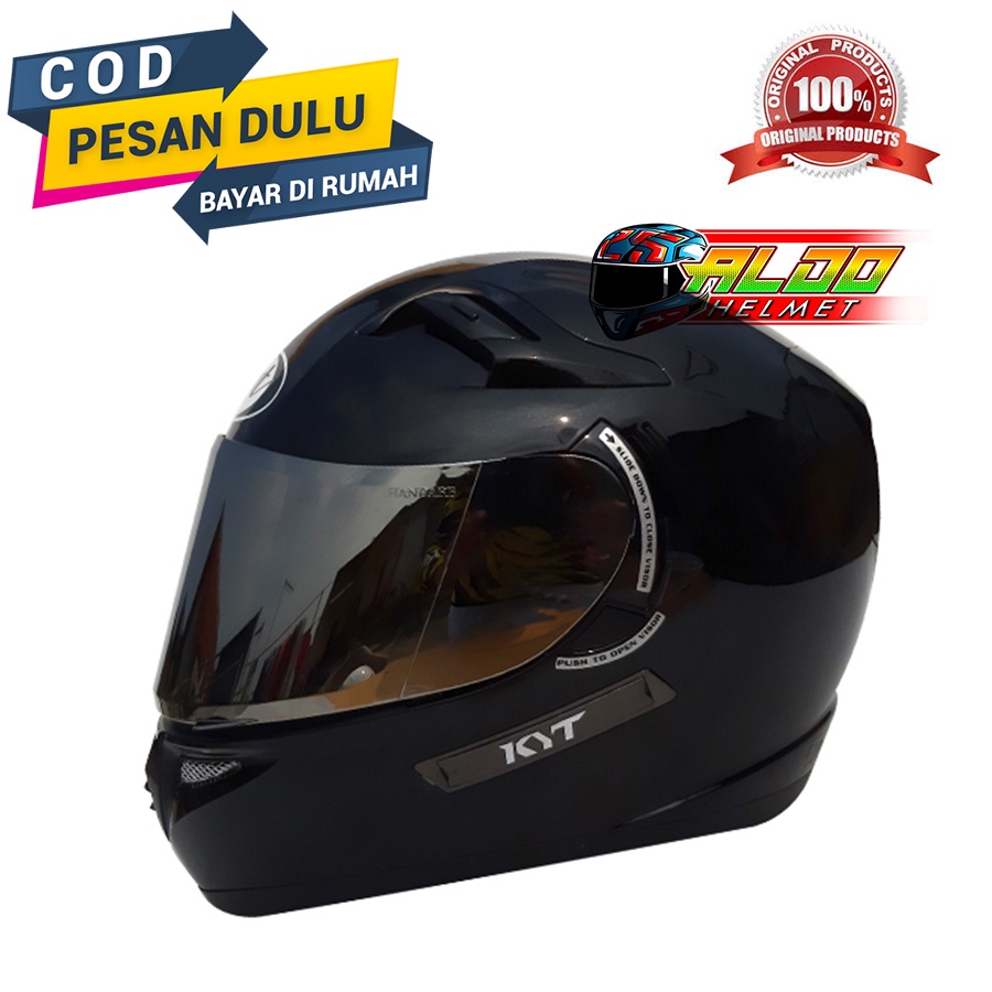 Jual HELM KYT K2 RIDER SOLID BLACK METALIC KACA FLAT IRADIUM KYT K2