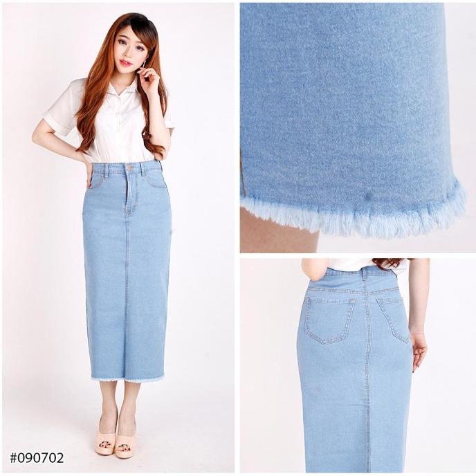 Celana Panjang Wanita Model Rok 7/9 Jeans rumbai