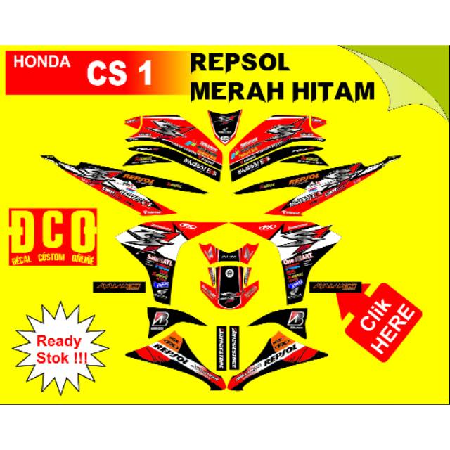 STICKER MOTOR DECAL HONDA CS1 REPSOL MERAH