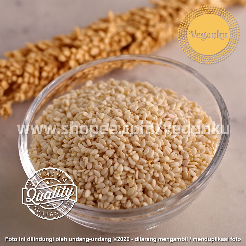 

Veganku - Premium 100gr White Sesame Biji WIJEN PUTIH Mentah Organik