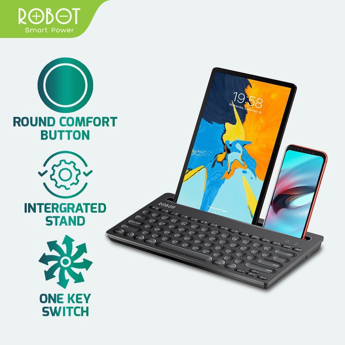 MULTI-DEVICE BLUETOOTH WIRELESS KEYBOARD ROBOT - KB10 - 100% ORI