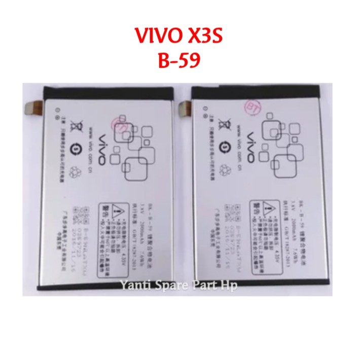 Baterai Vivo X3S B59 B-59 Original New