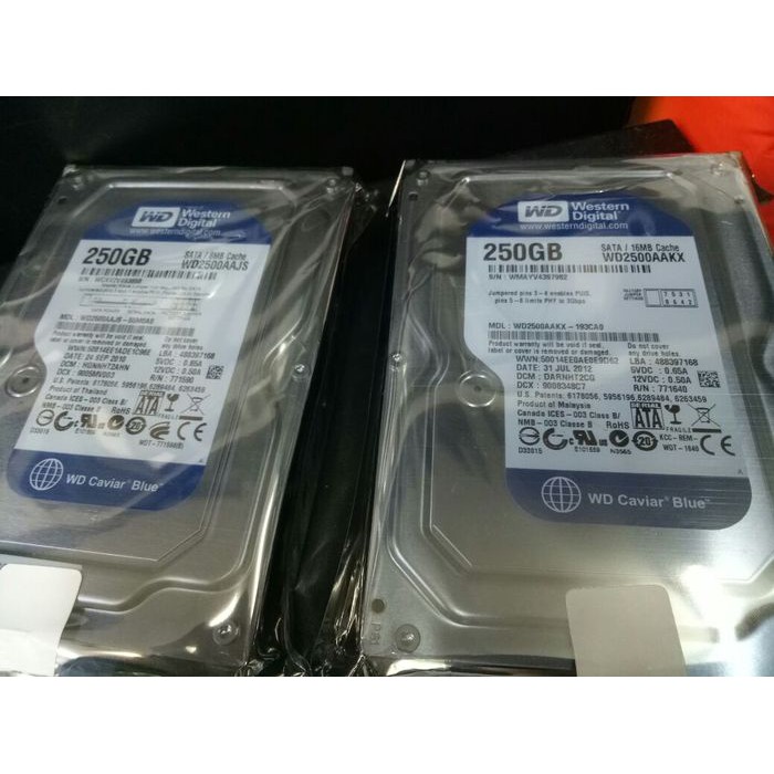 HDD PC SATA 250GB 3'5&quot;INCH-WDC -SEAGATE-HITACHI 100% SENTINEL &amp; BAGUS 100%original