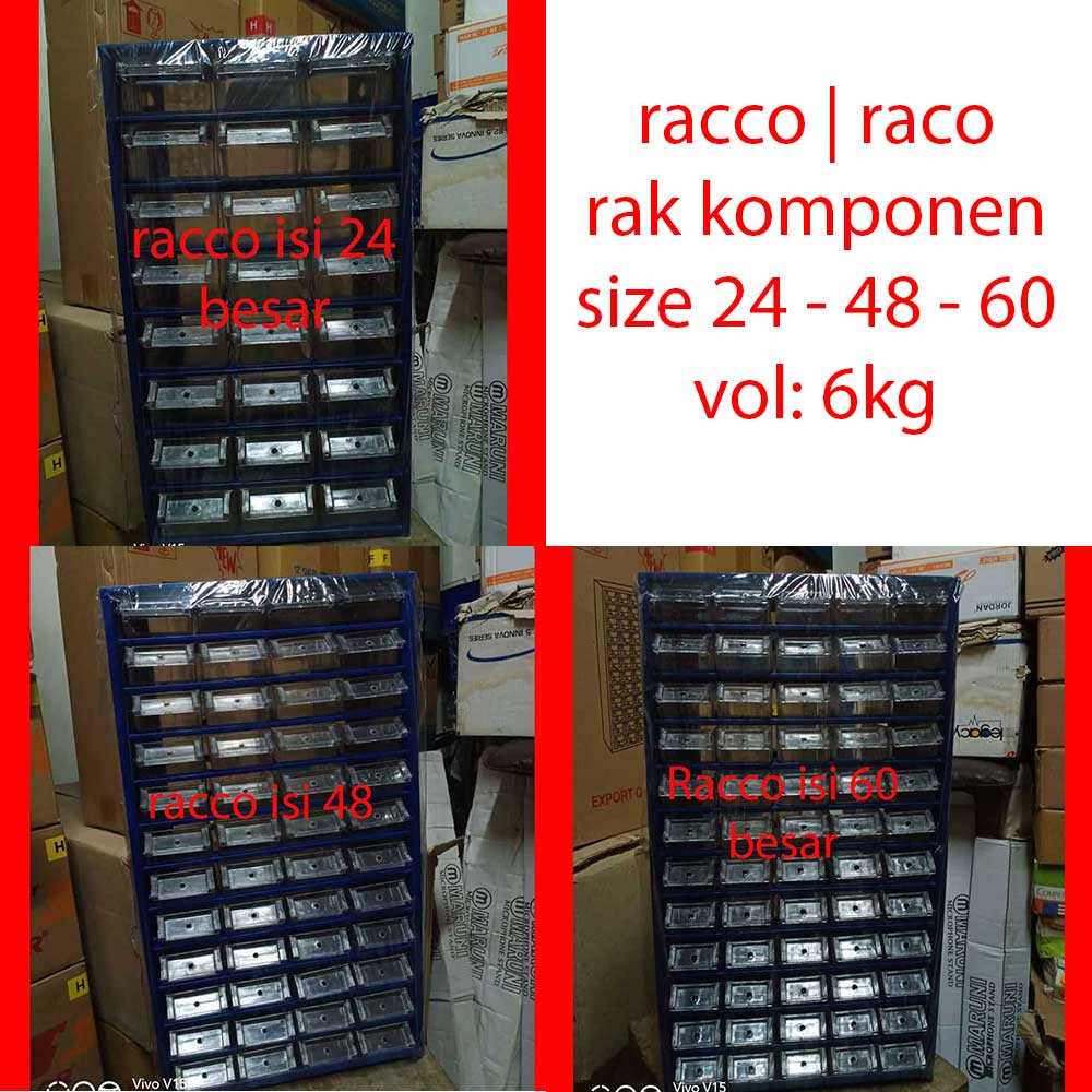 RACCO Rak Komponen Serba guna jumlah laci 24 48 60 MURAH Organizer