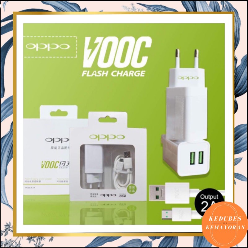 Charger OPPO VOOC FAST CHARGING 2Ampere 2port USB ori 99%