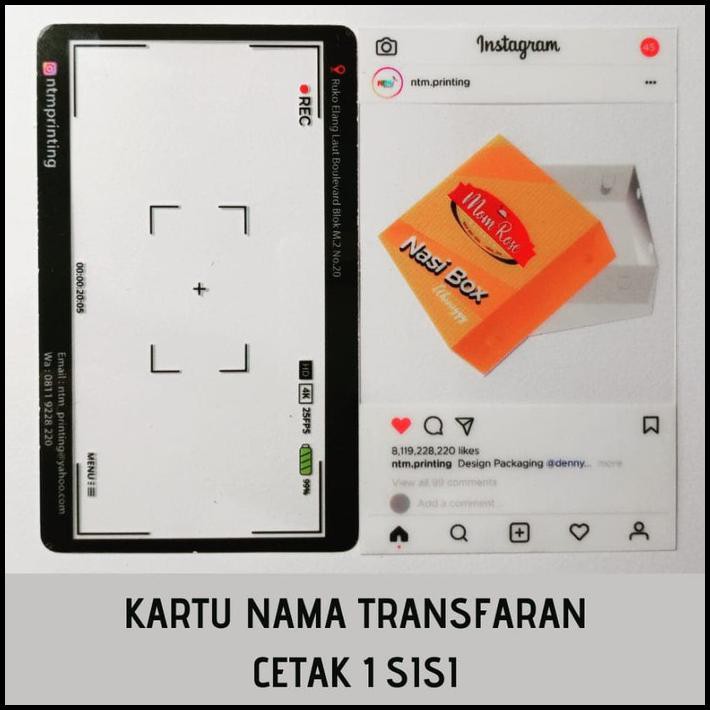 

Kartu Nama Transfaran Cetak 1 Sisi Bahan Premium