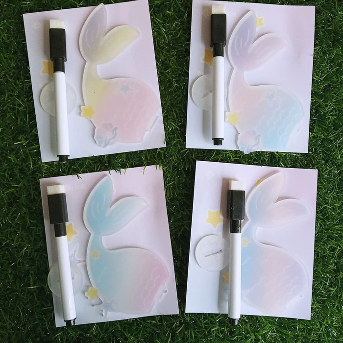 

Set Post it akrilik + spidol - bisa dihapus dan dipajang - Mermaid