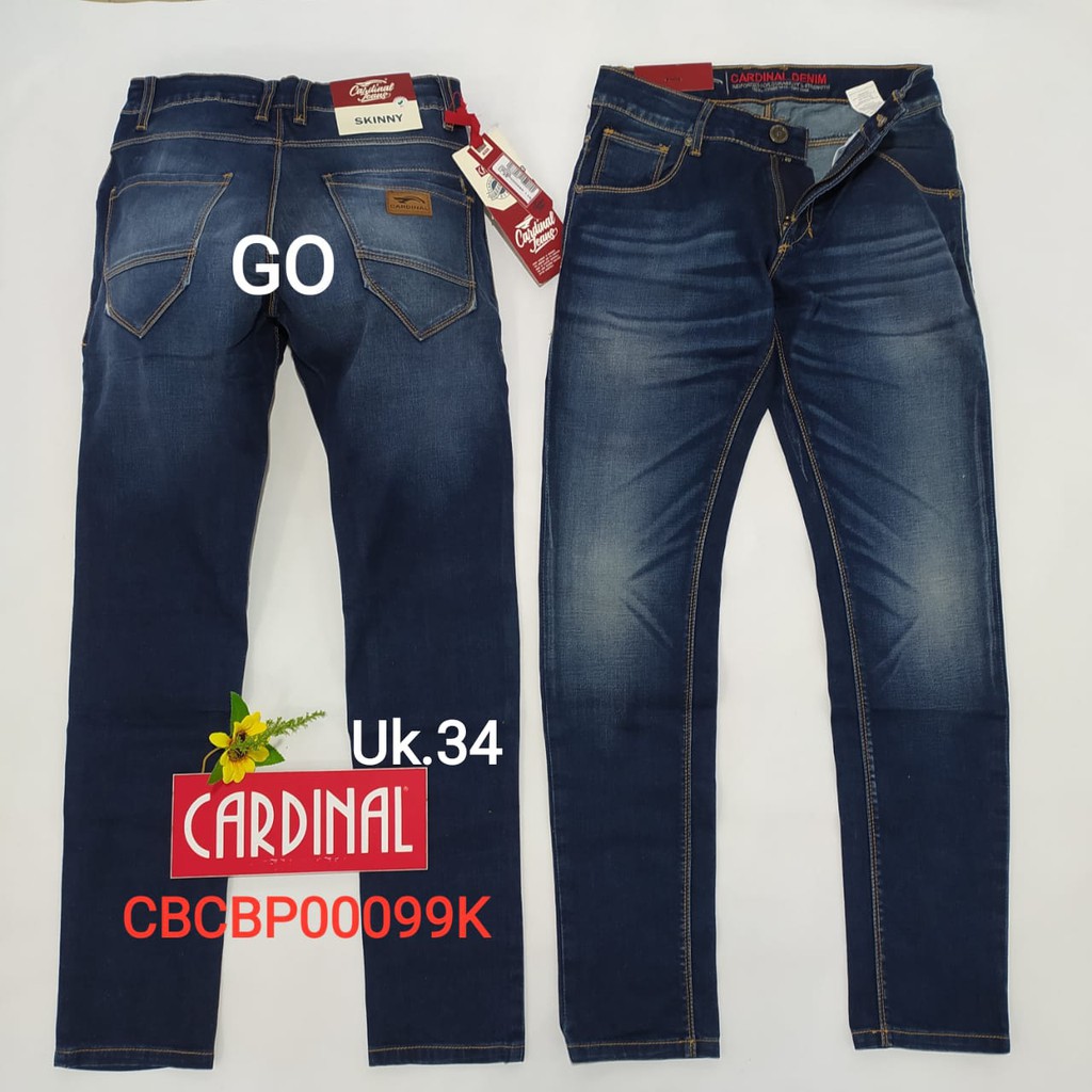 bb 34 CARDINAL CBCBP Celana Panjang Jeans Pria Pencil Stretch Slimfit Super Skinny Sobek Bermuda