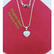 (COD) Kalung dewasa italy santa+liontin Love mata putih perak asli 925/ silver lapisan emas putih !!