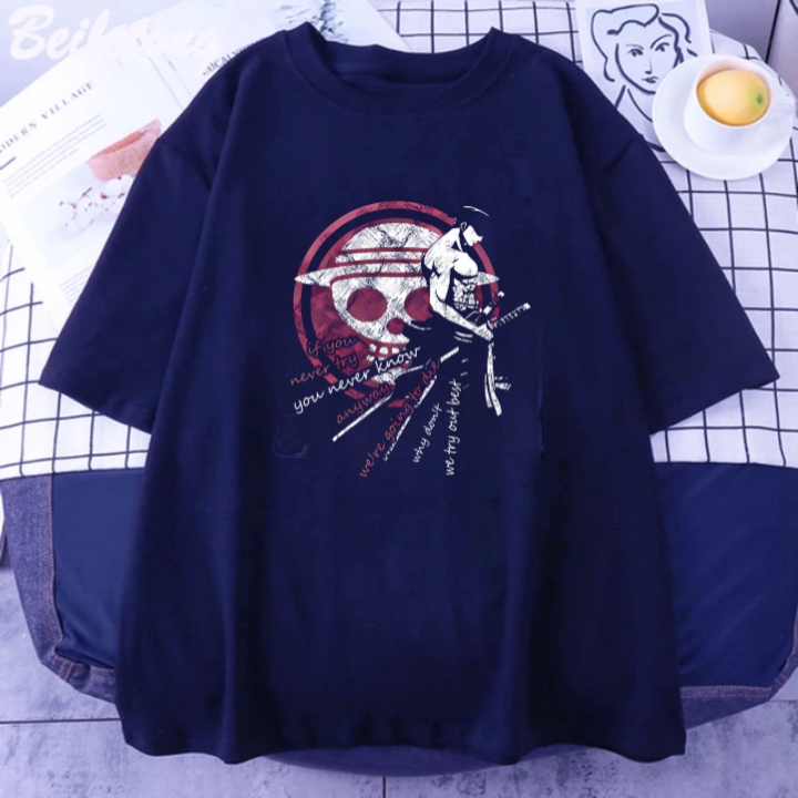 Kaos Dewasa Anime One Piece Zoro 001 Siluet 3 Pedang