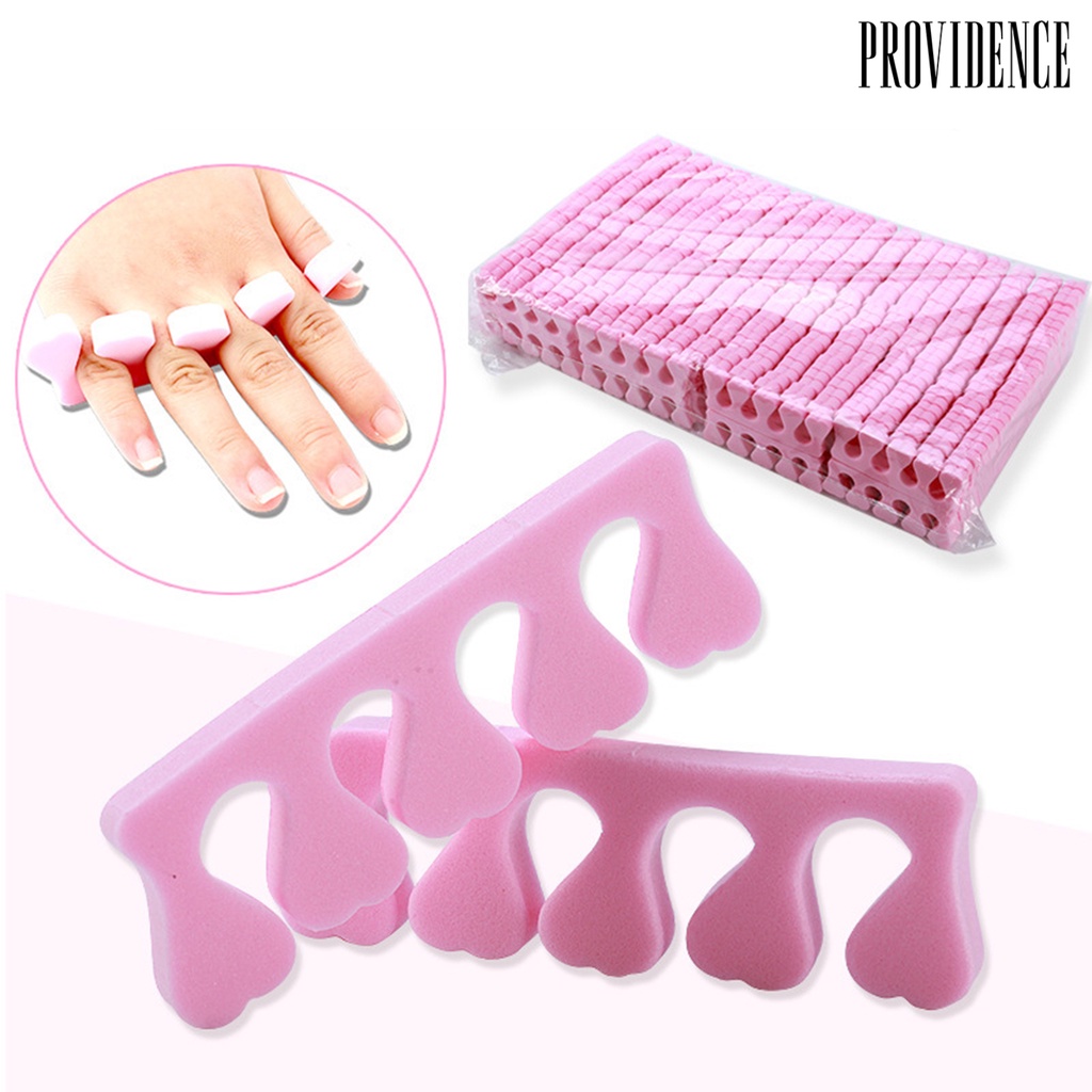 Providence 100Pairs/Set Soft Toe Separators Anti-Scratch Sponge Pedicure Toe Bulk Nail Art Finger Stretcher for Adult