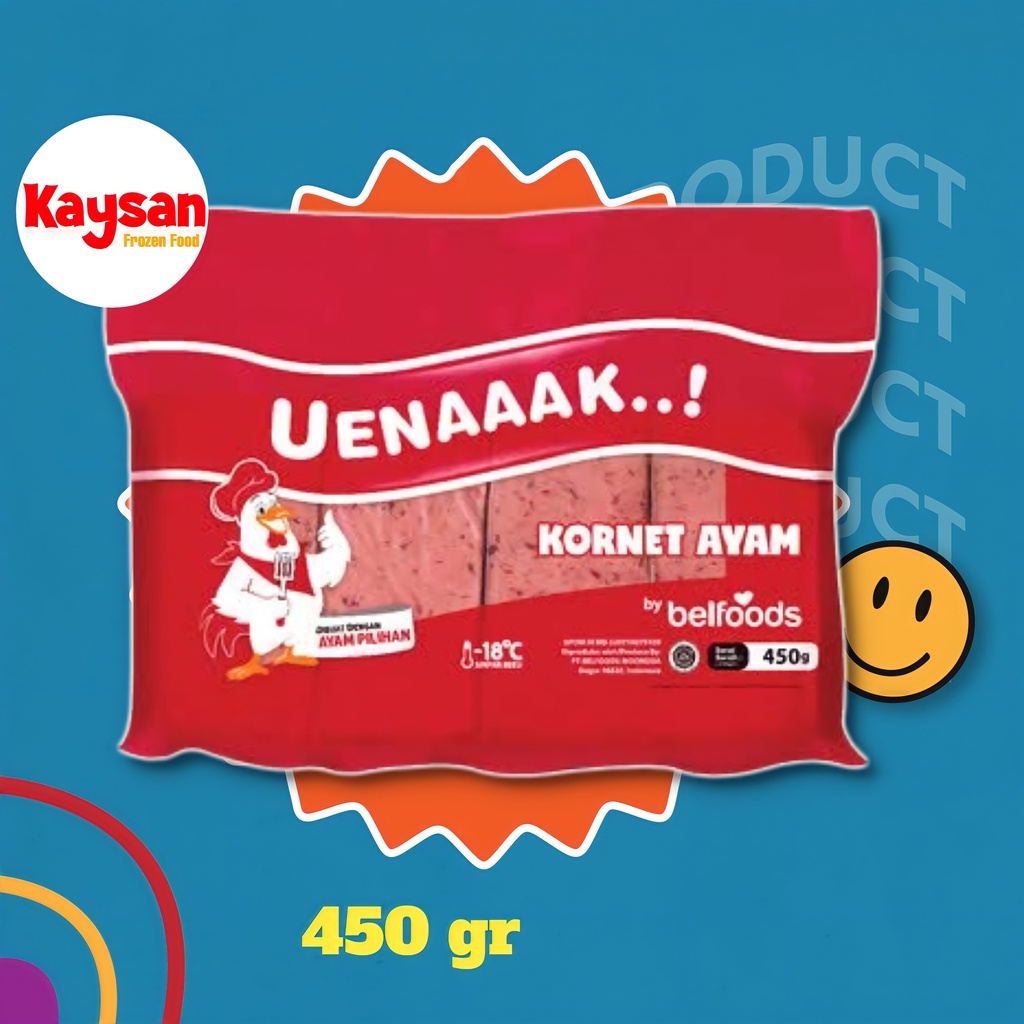 

BELFOODS KORNET AYAM 450 GRAM UENAAAK