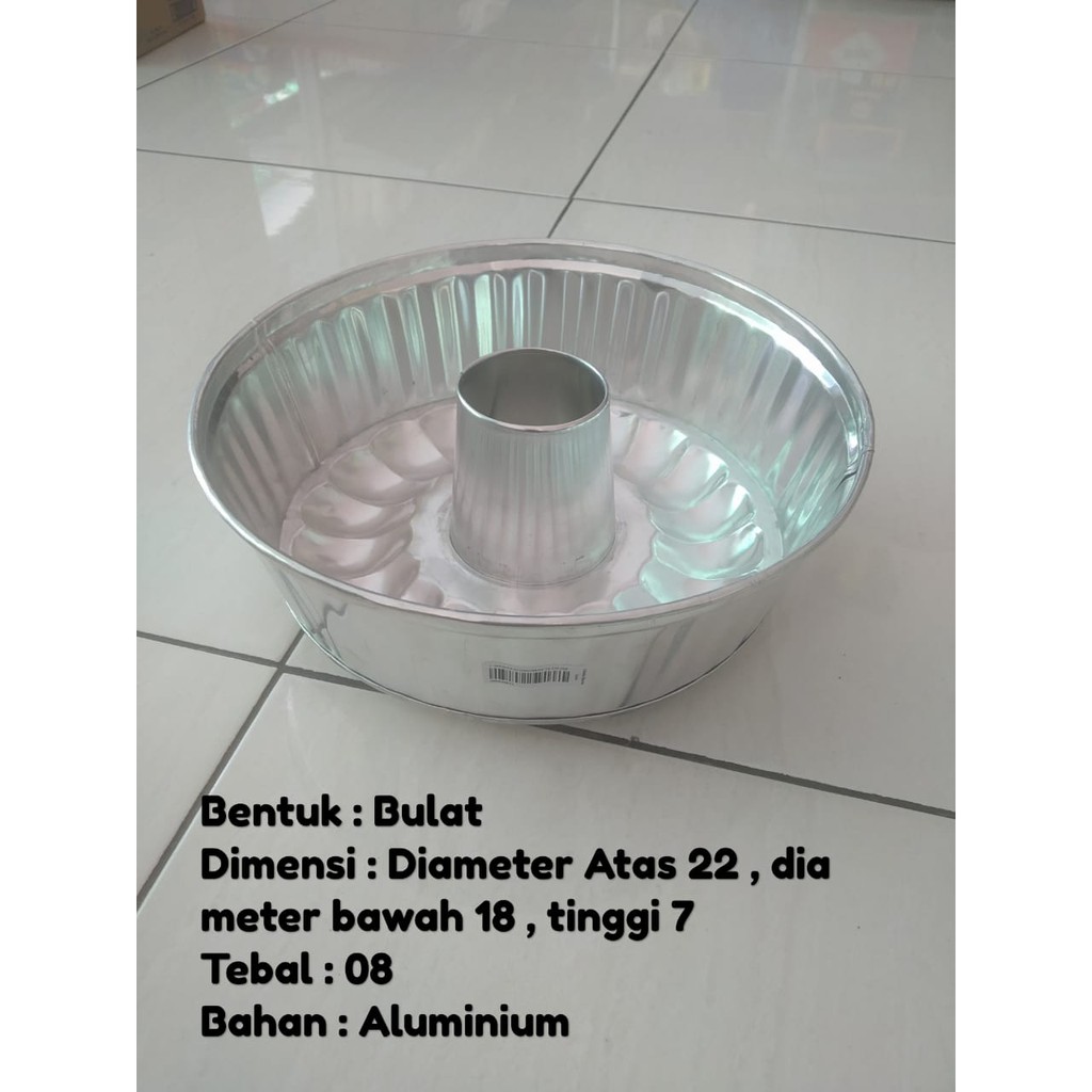 Loyang Aluminium Bulat Mawar/Bolu Jadul 22 cm Tebal 08