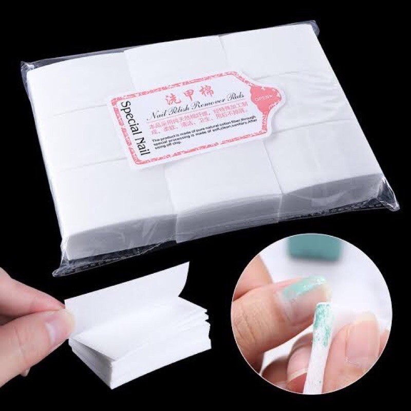 Kapas Kuku Tanpa Serat / Kapas Kuku Serat / Nail Cotton Wipe Remover / Nail Polish Remover Pads