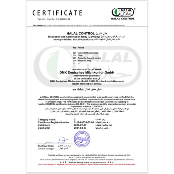 

Keju mozzarella Olden Burger import Germany