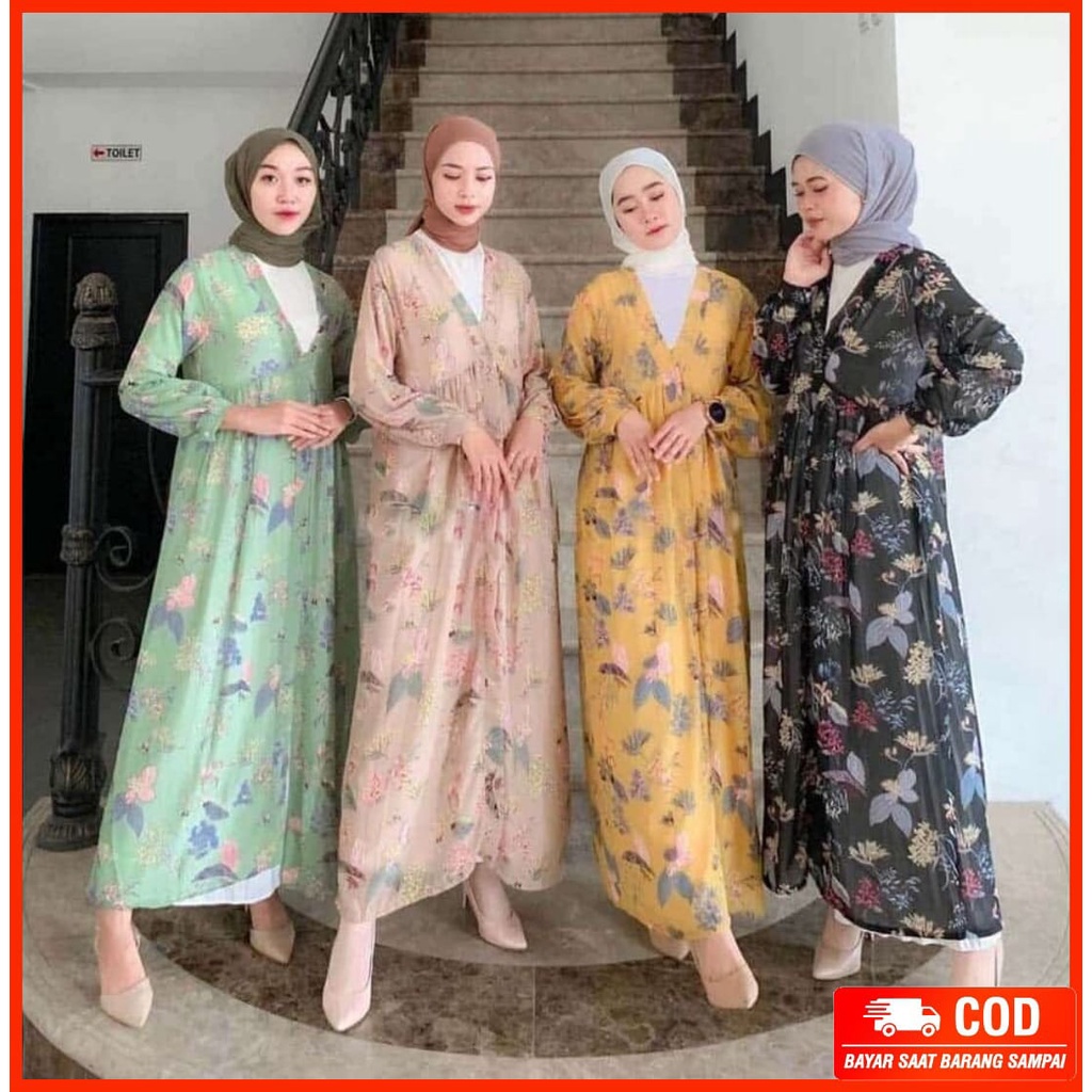 long cardigan flowerzee ceruty I long outer panjang wanita I longcardi premium ceruti I korean outer