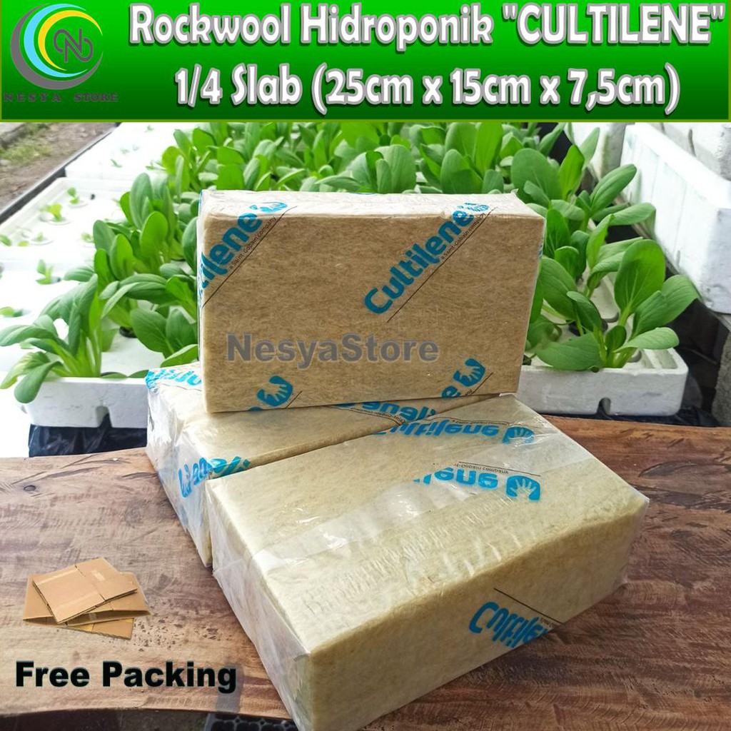 Rockwoll Rockwool Hidroponik Media Tanam Hidroponik 1/4 Slab Merk Cultilene Import