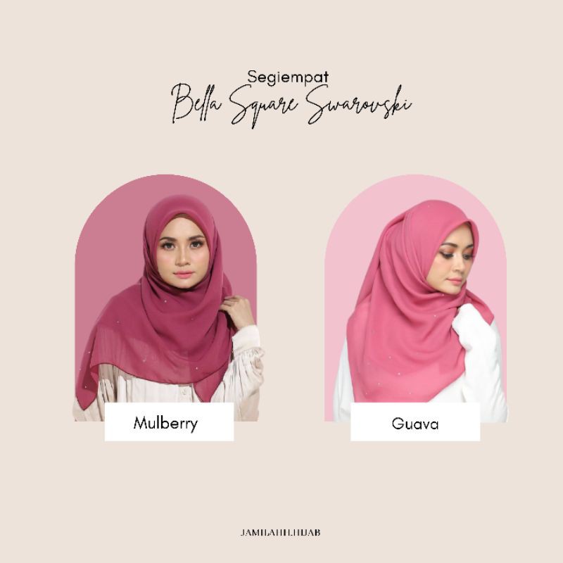 BELLA SQUARE SWAROVSKI / SEGIEMPAT SWAROVSKI / HIJAB SWAROVSKI / POLYCOTTON SWAROVSKI