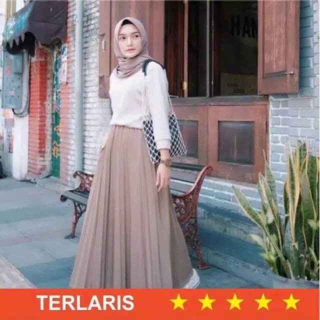 ROK Plisket Bahan Hyget/ ROK PLISKET hyget /Rok wanita