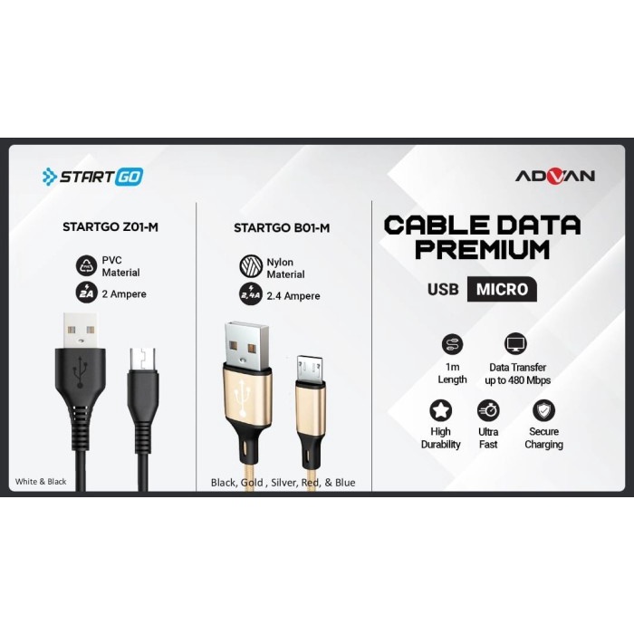 ADVAN STARTGO Kabel Cable Data Premium USB to Micro