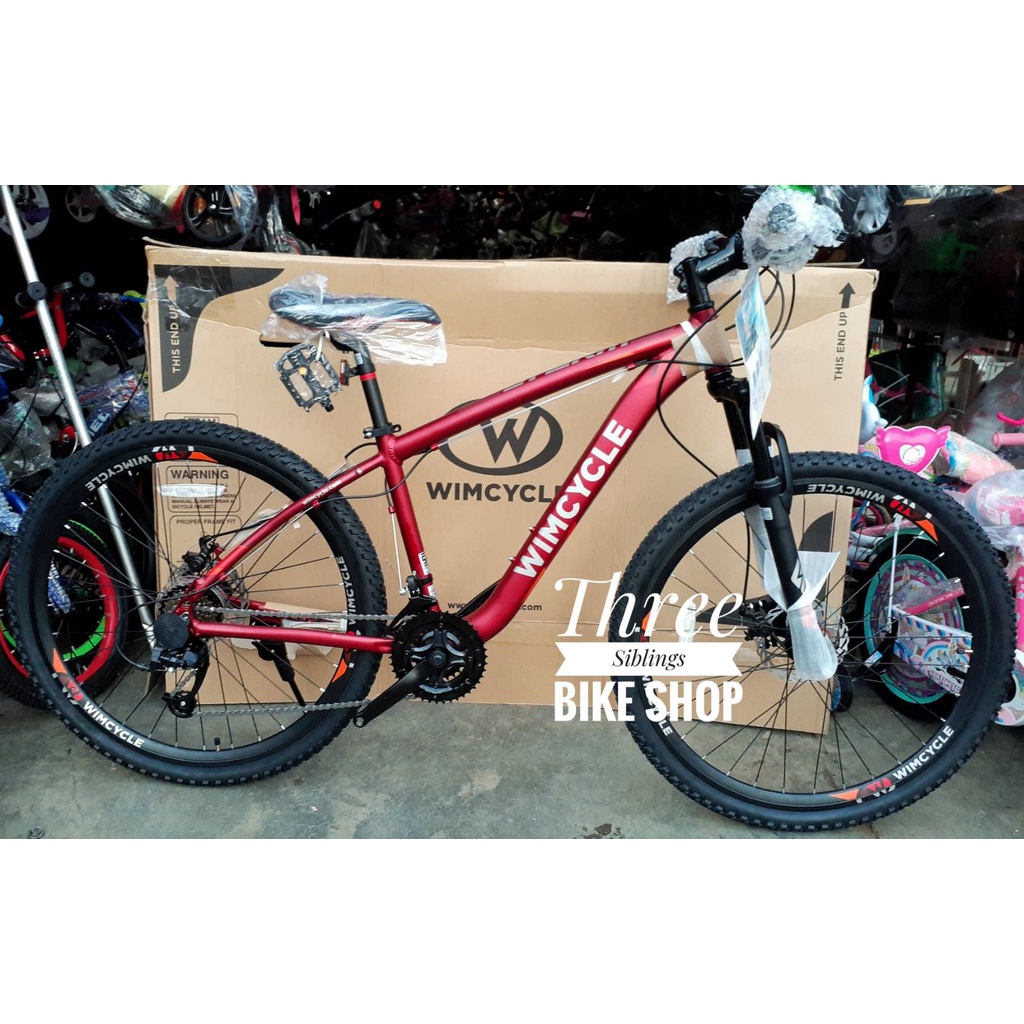 SEPEDA GUNUNG WIMCYCLE STORM 27.5 INCH ALLOY WARNA RED FORK SUSPENSION 24 SPEED