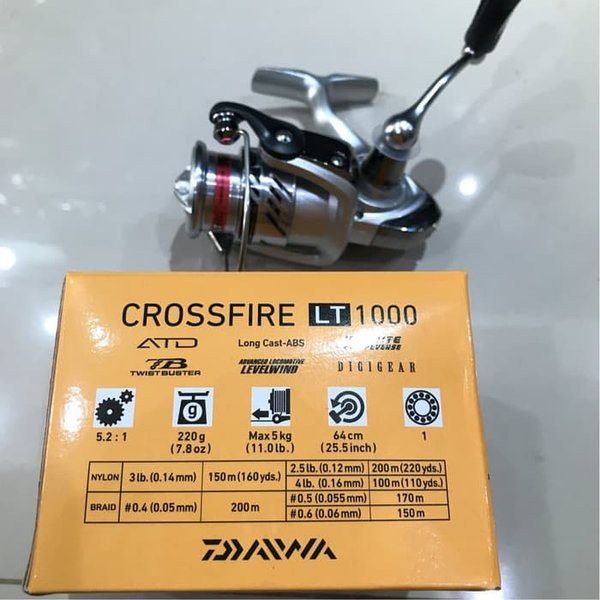 Rel Rell Rel Reel Daiwa crossfire Lt 1000 new Katrol Pancing Alat Pancing Gulungan Pancing
