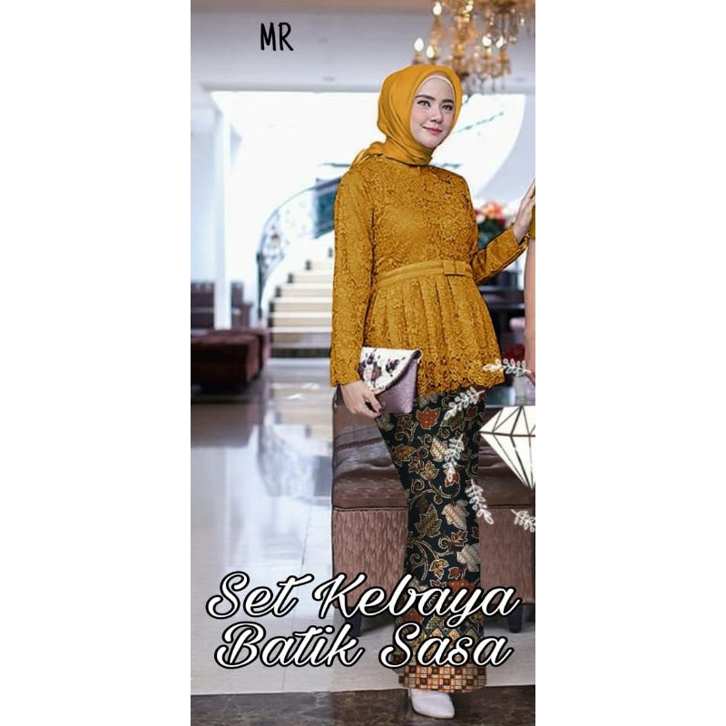 SET KEBAYA SASA / SHERINA BATIK, BRUKAT FURING, GAMIS HIJAB MUSLIM, MAXY DRESS