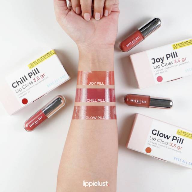 Rose All Day Lip Gloss | ROSEALLDAY Glow Joy Chill Posh Thrill Spill The Tea