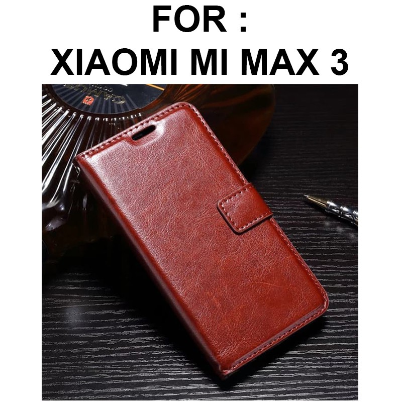 FLIP COVER WALLET case for Xiaomi Mi Max 3 MiMax 3 casing leather dompet kulit