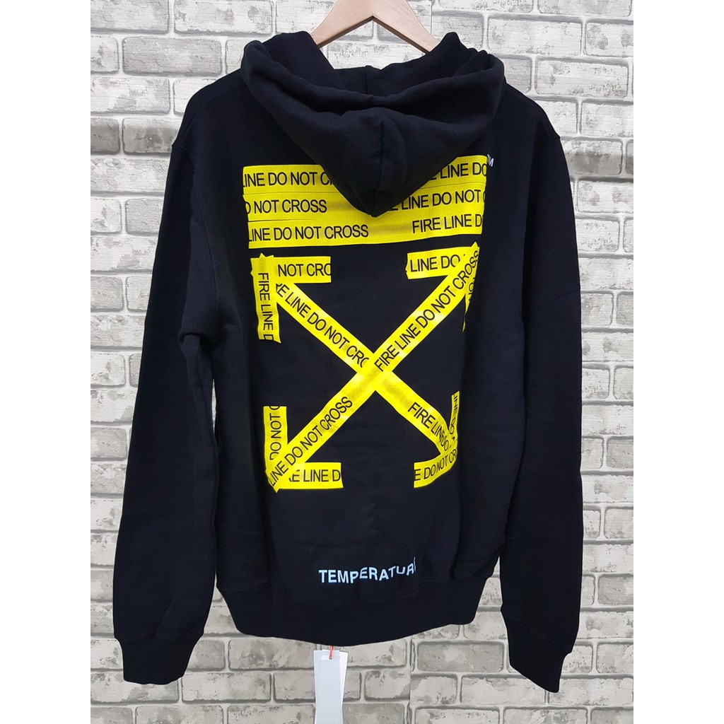 off white yellow tape hoodie
