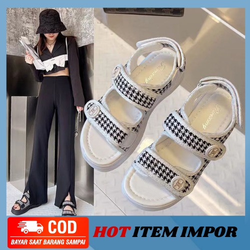COD Termurah Wedges Sandal Gunung Sepatu Wanita Impor MB63-SW04 Free Kotak Sepatu