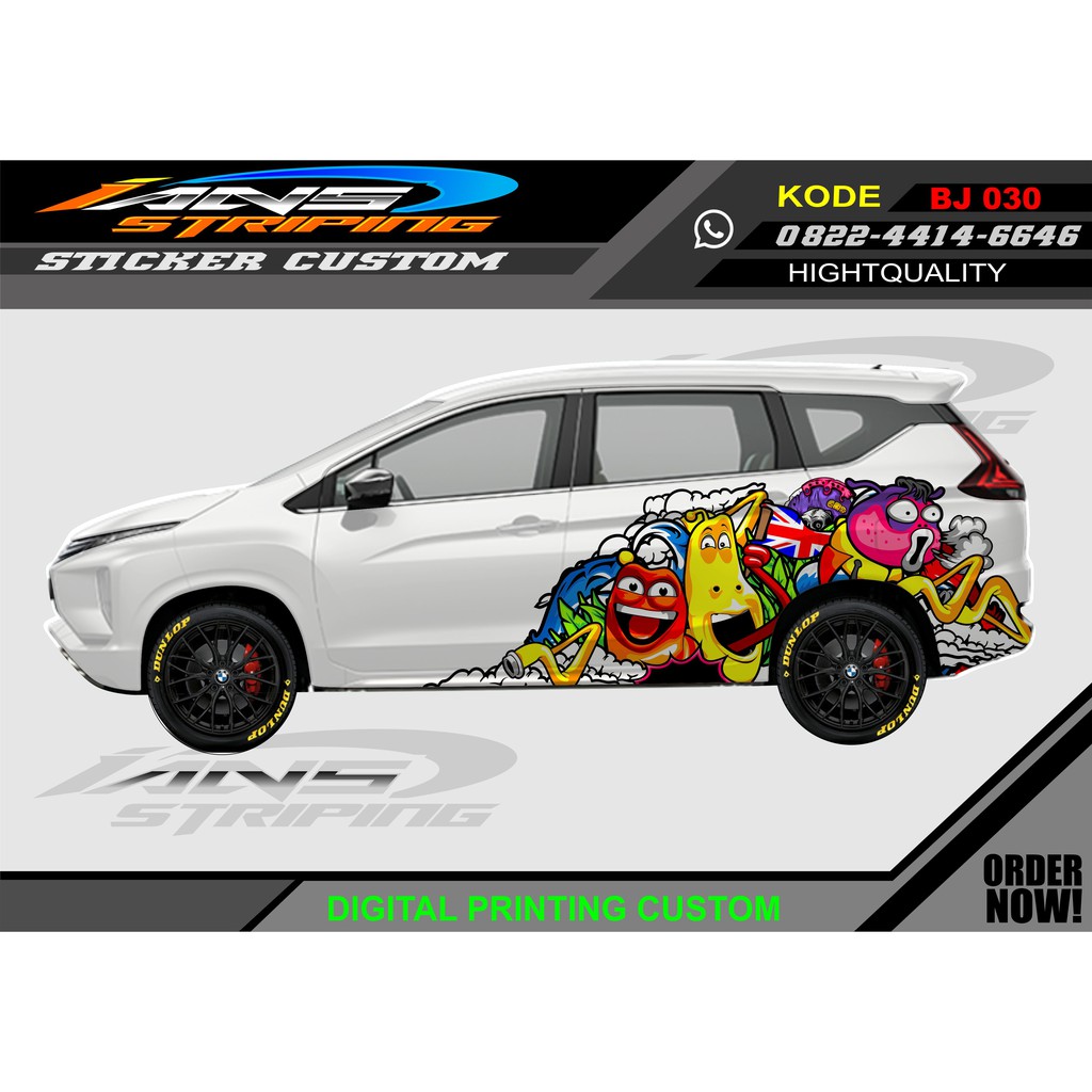 decal sticker mobil xpander kartun / sticker mobil samping avanza, xenia, jazz dll