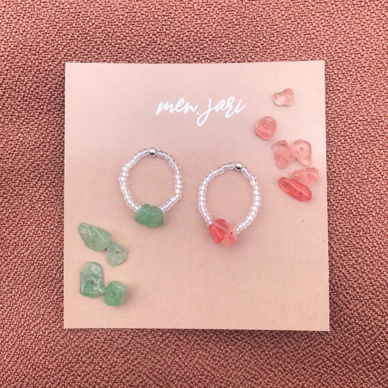 Belle Rings with Beads & Stone