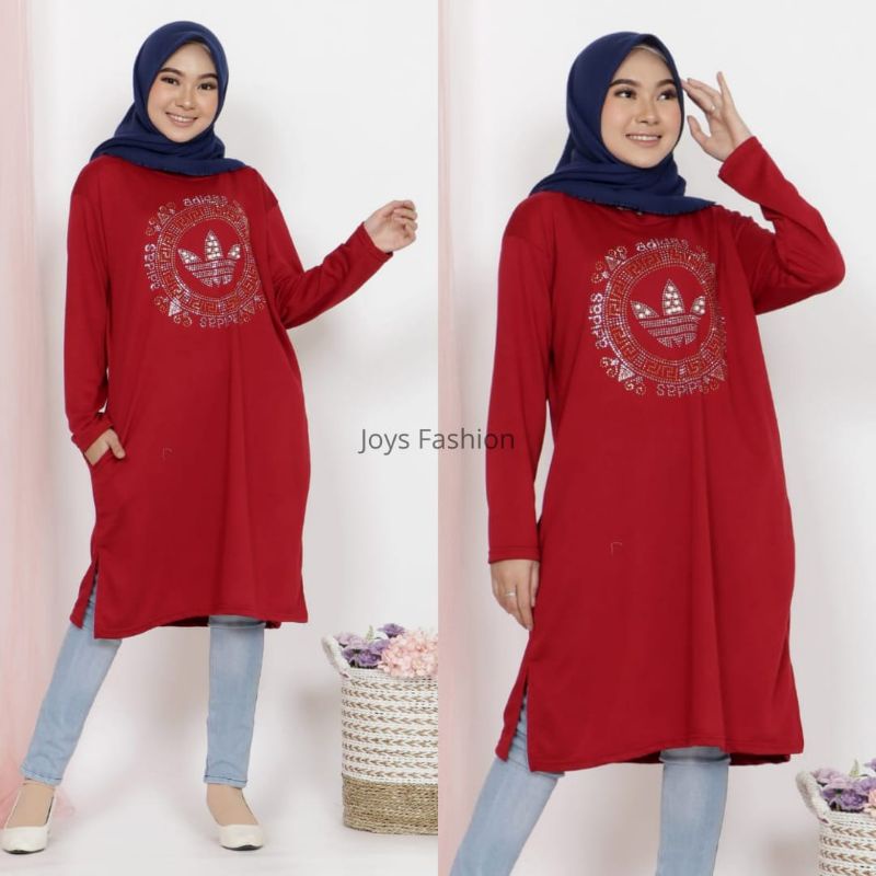 JF Atasan Tunik Kaos Babyterry Jumbo Tunik Wanita Muslimah Terbaru IDA MOTE