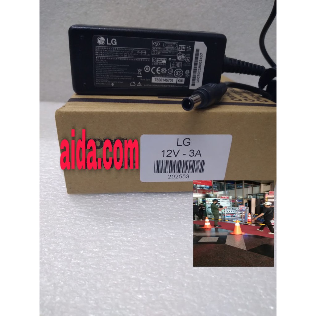 [ORIGINAL] Adaptor Charger monitor LG 12V 3A e2250v e2250vv