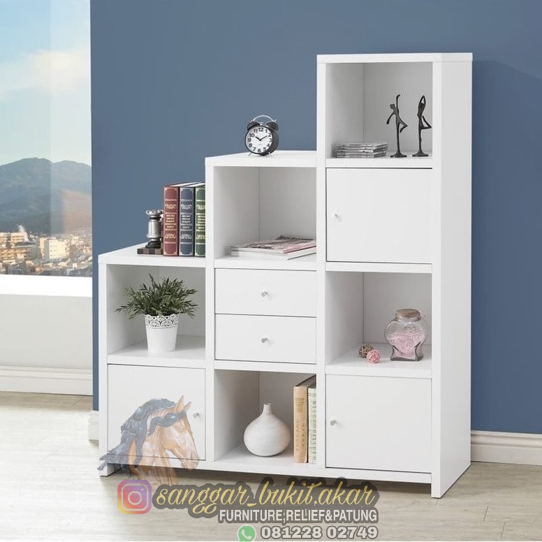 Rak Buku Kayu Model Unik Terbaru