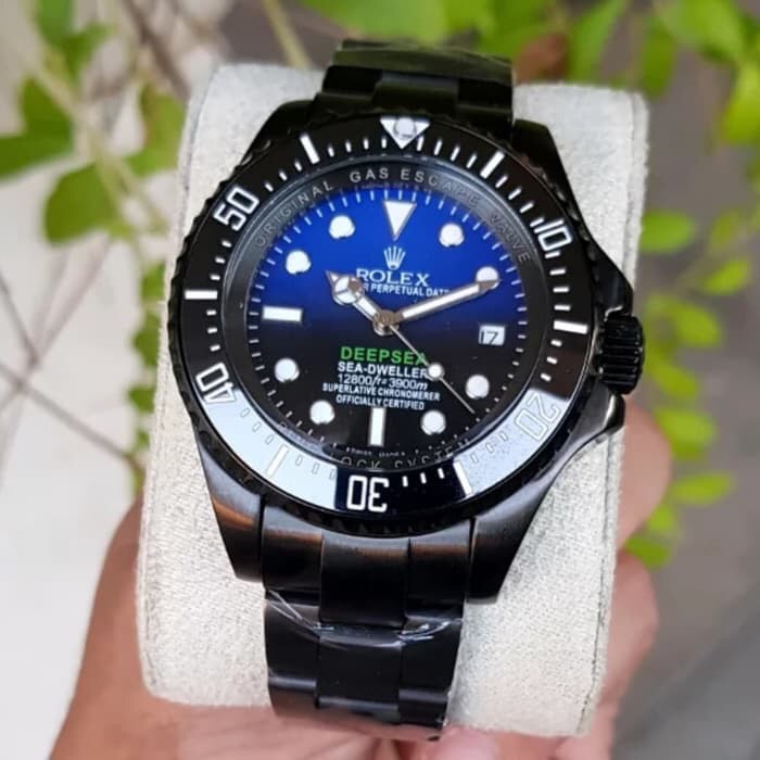 Big Sale Jam Tangan Pria Rolex Deepsea Black Blue Automatic Clone Japan Garansi 1 th