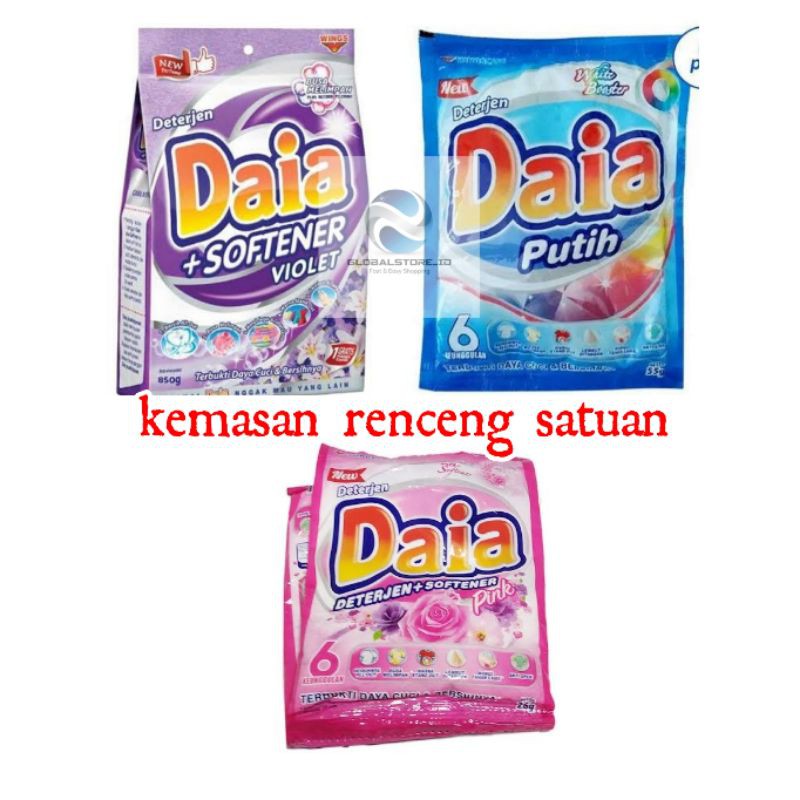 Sabun Daia putih 53gr / Daia detergen softener violet 55gr /Daia pink