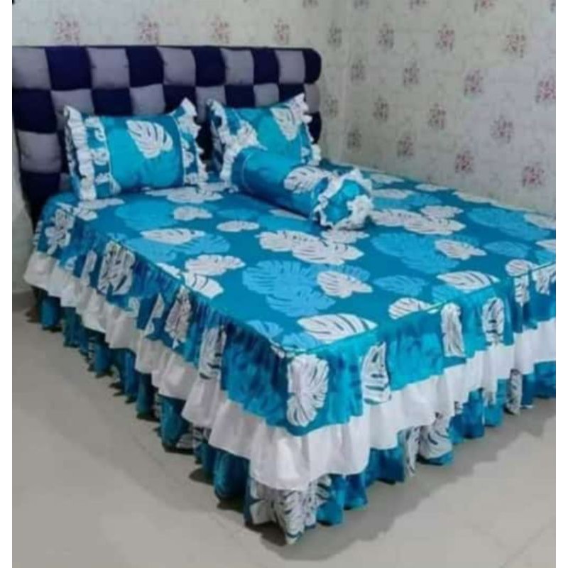 Sprei rumbai pengantin cantik susun 3 bahan katun ukuran 180x200