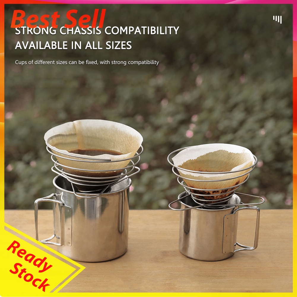 Stainless Steel Coffee Dripper Holder Foldable Camping Coffee Filter Rack