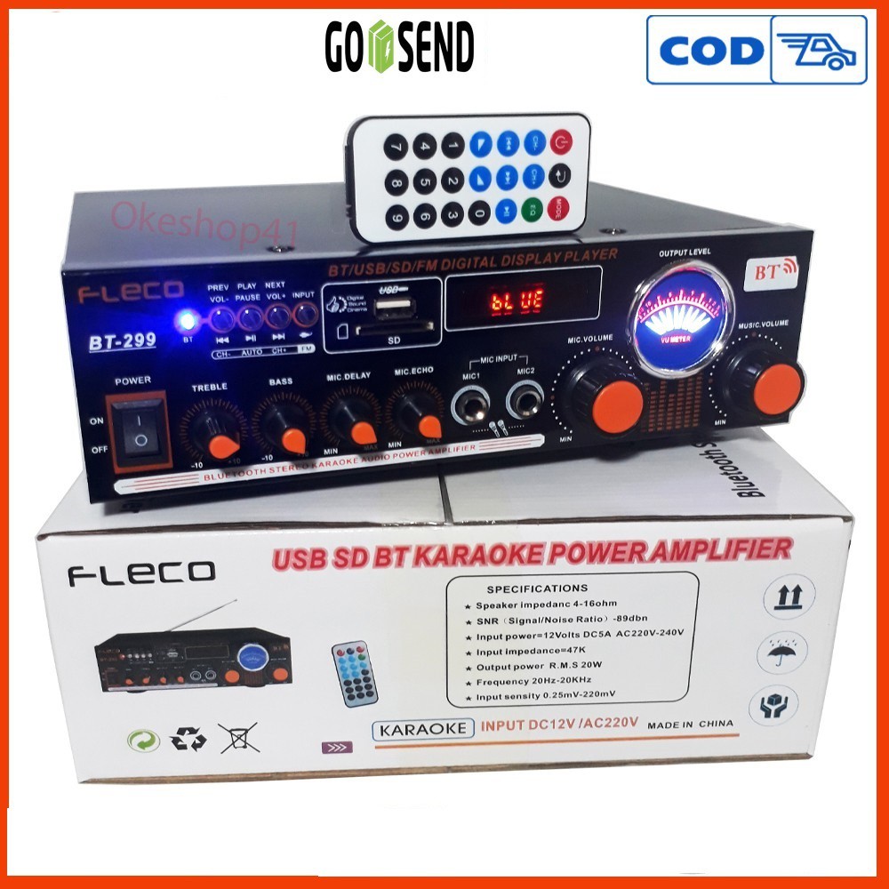 Power amplifier Fleco BT-299 Ac dan DC Ampli Bluetooth BT 299