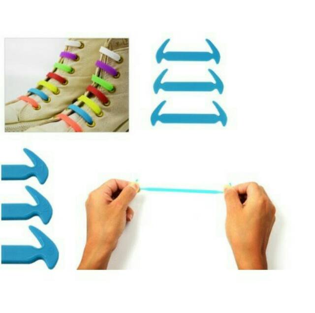 Premium elastic lazy shoelace silicone Tali Sepatu Silikon elastis